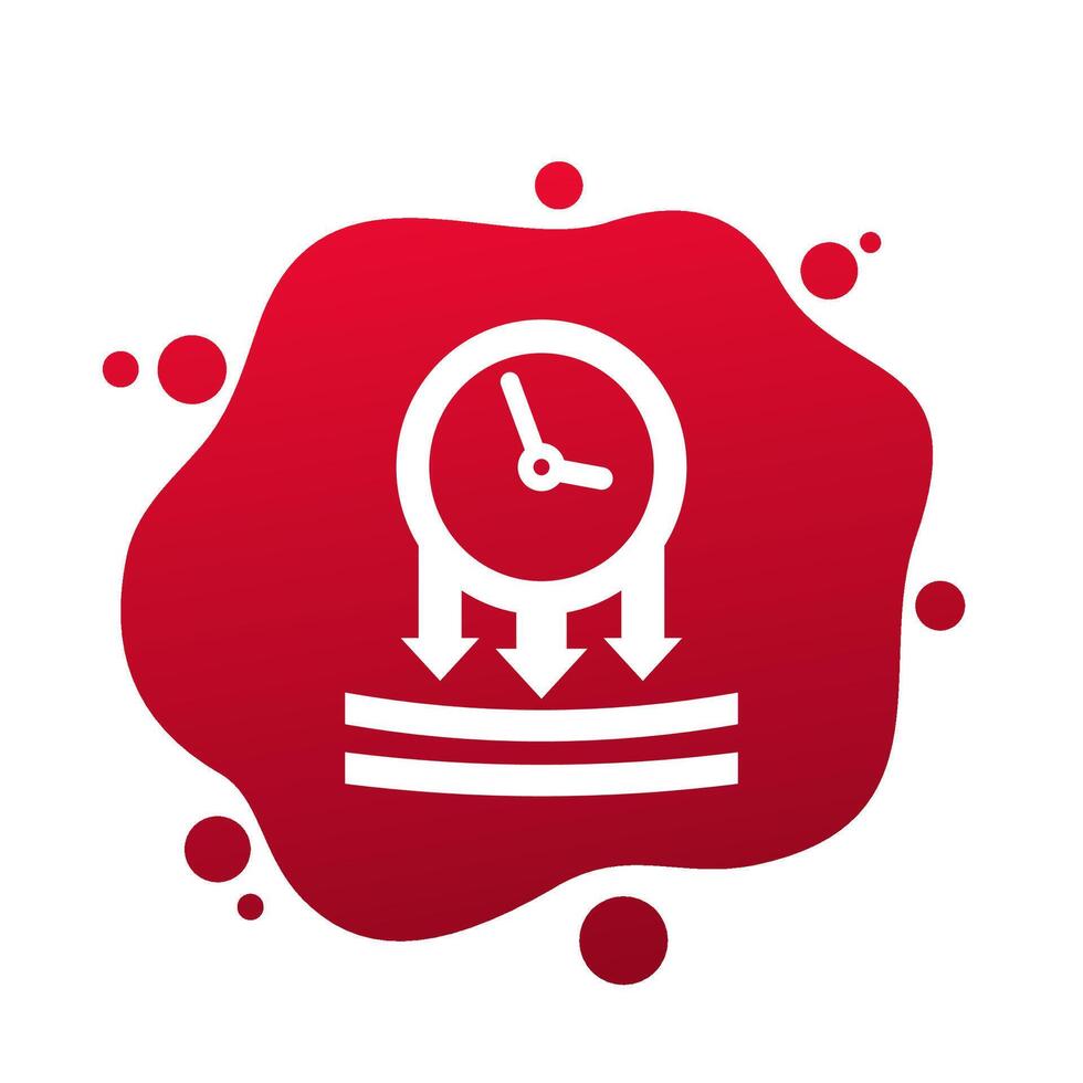 pressure or impact icon with a clock, vector