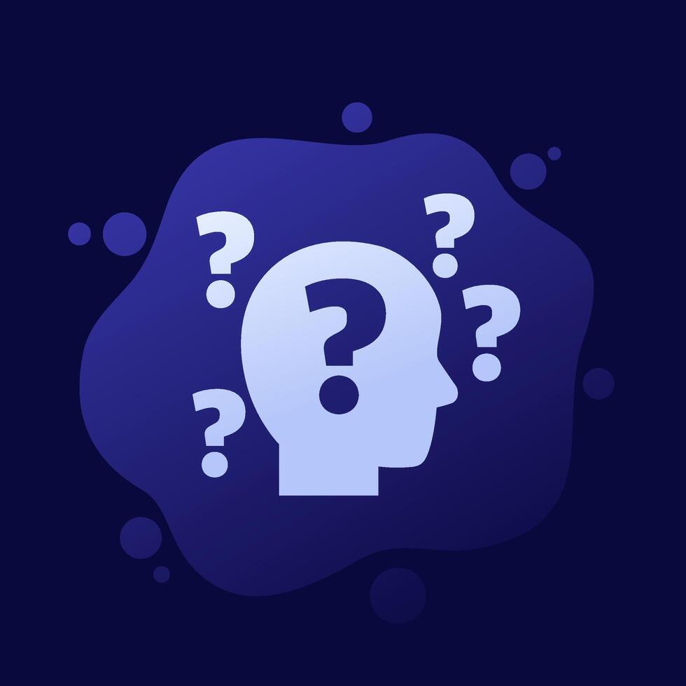 Confusion and uncertainty icon vector
