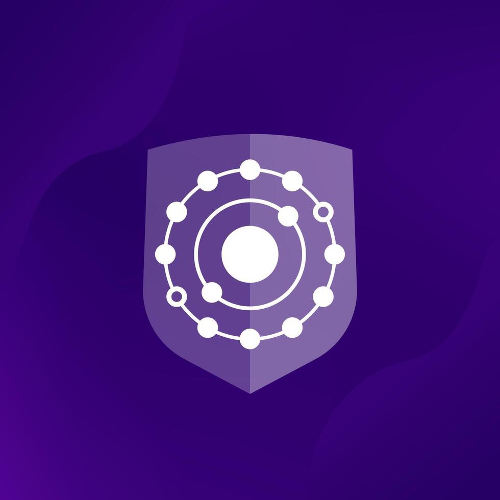 antioxidant icon with a shield, vector