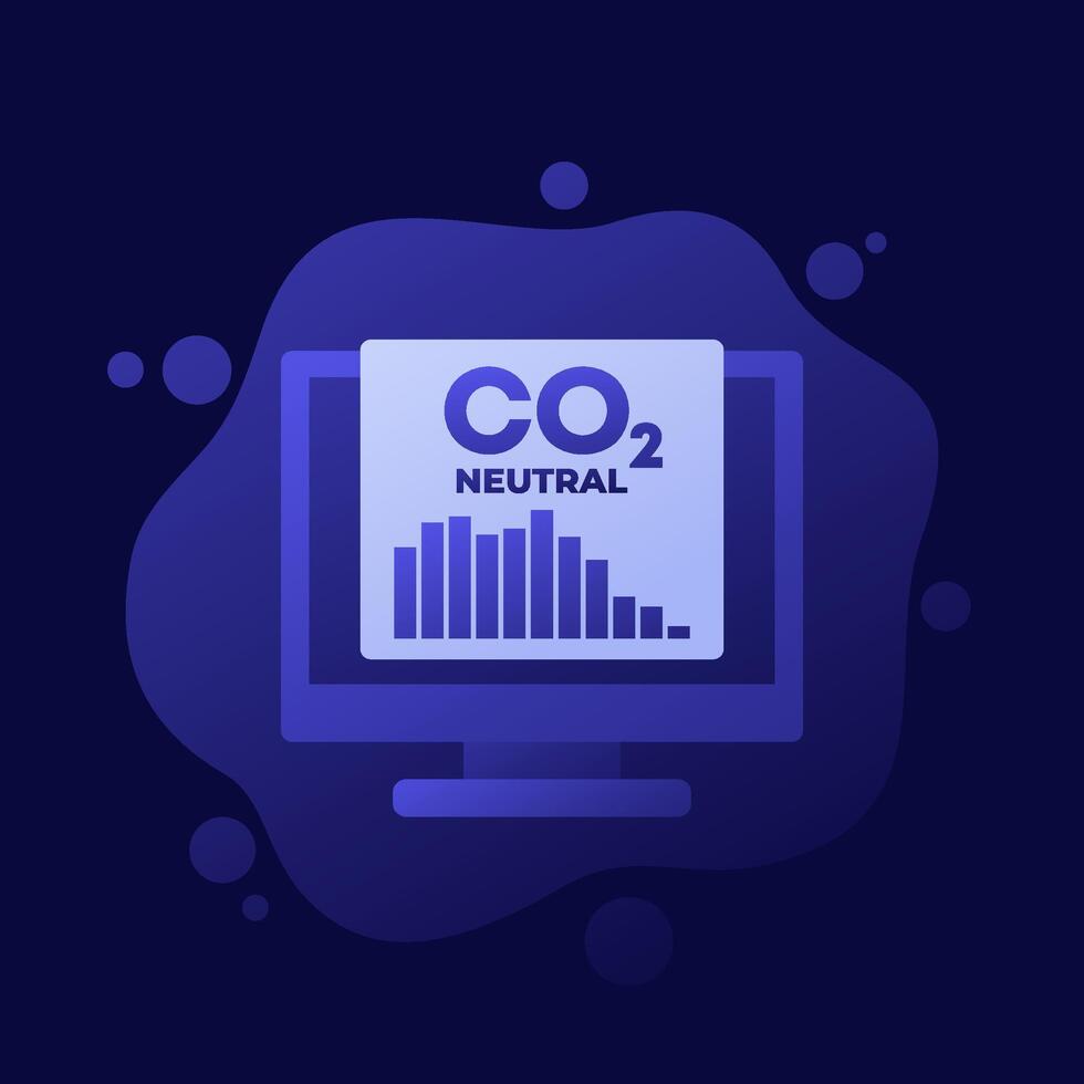 carbon neutral, co2 gas emissions reduction, design vector