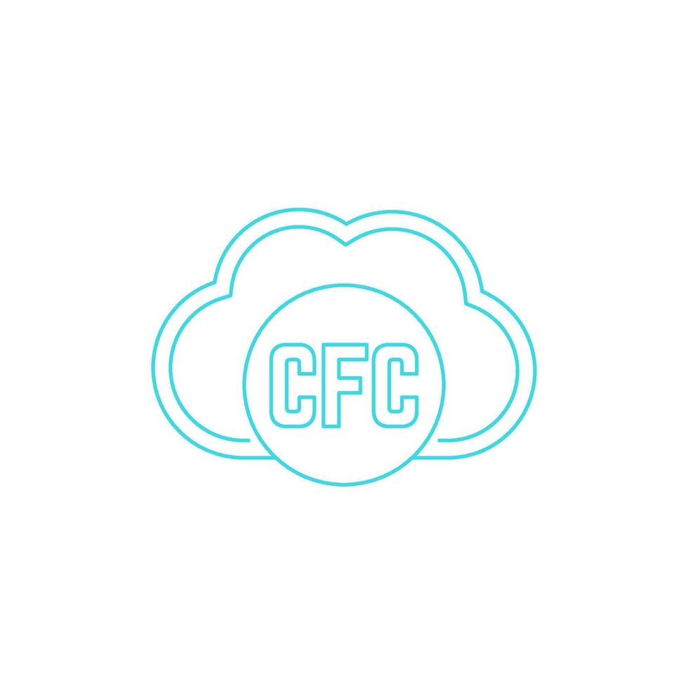 CFC gas line icon with a cloud vector