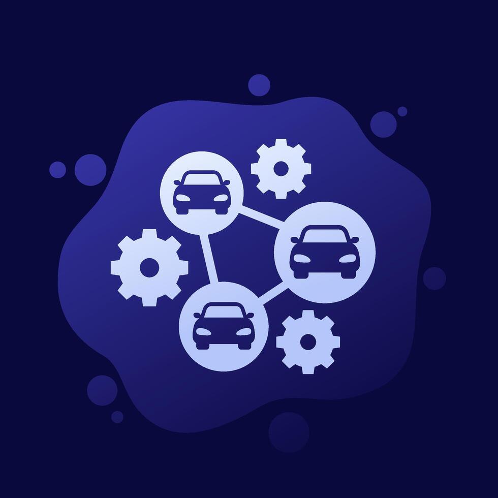 fleet management icon with cars vector