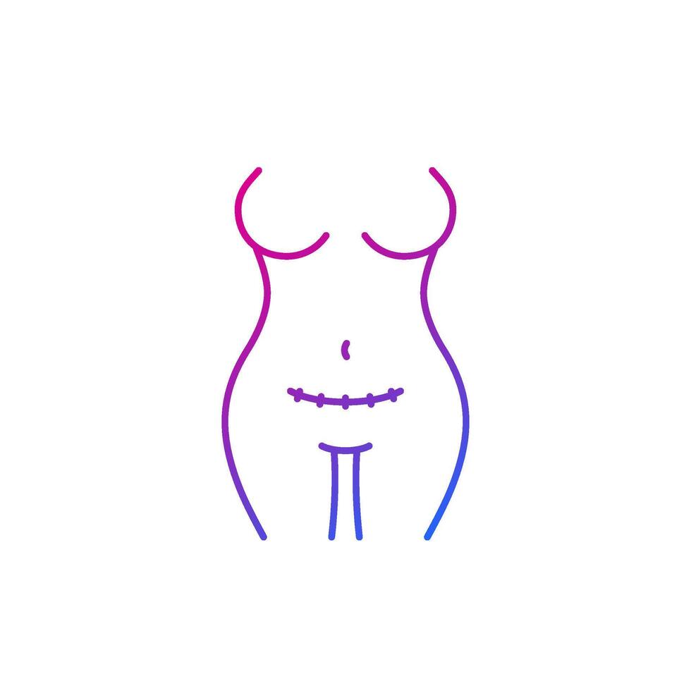 cesarean section line icon on white vector
