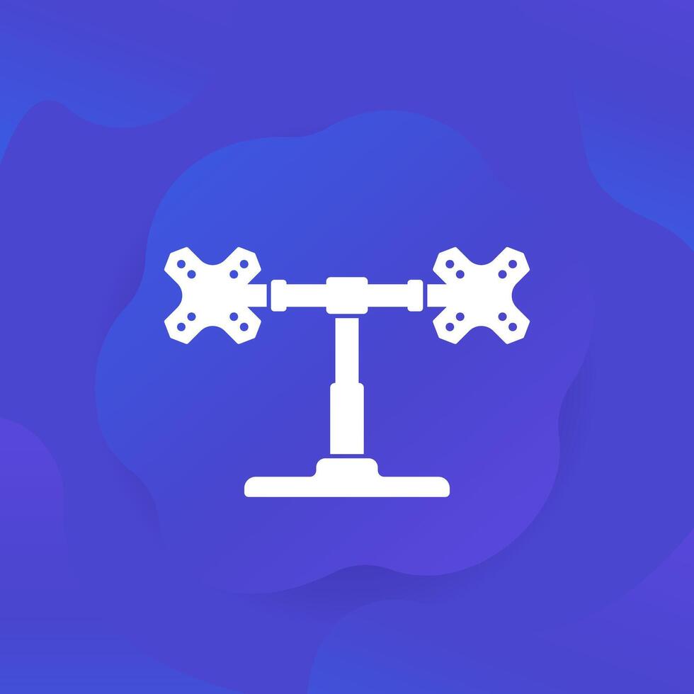 monitor stand with two mounts icon vector