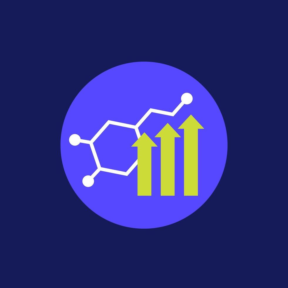 high dopamine level icon vector