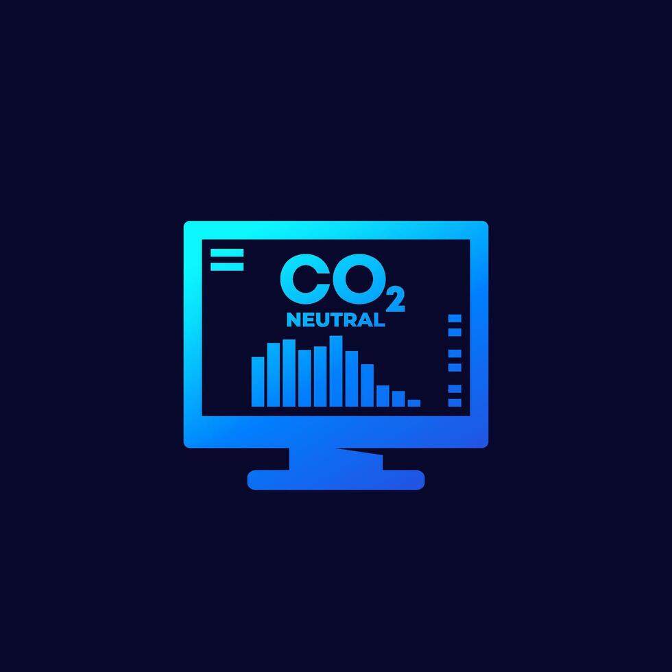 carbon neutral, co2 gas emissions reduction icon vector
