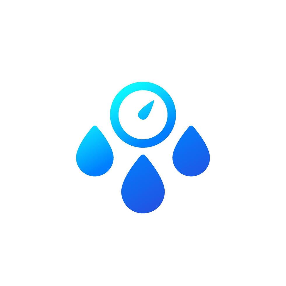Hygrometer icon, humidity control vector