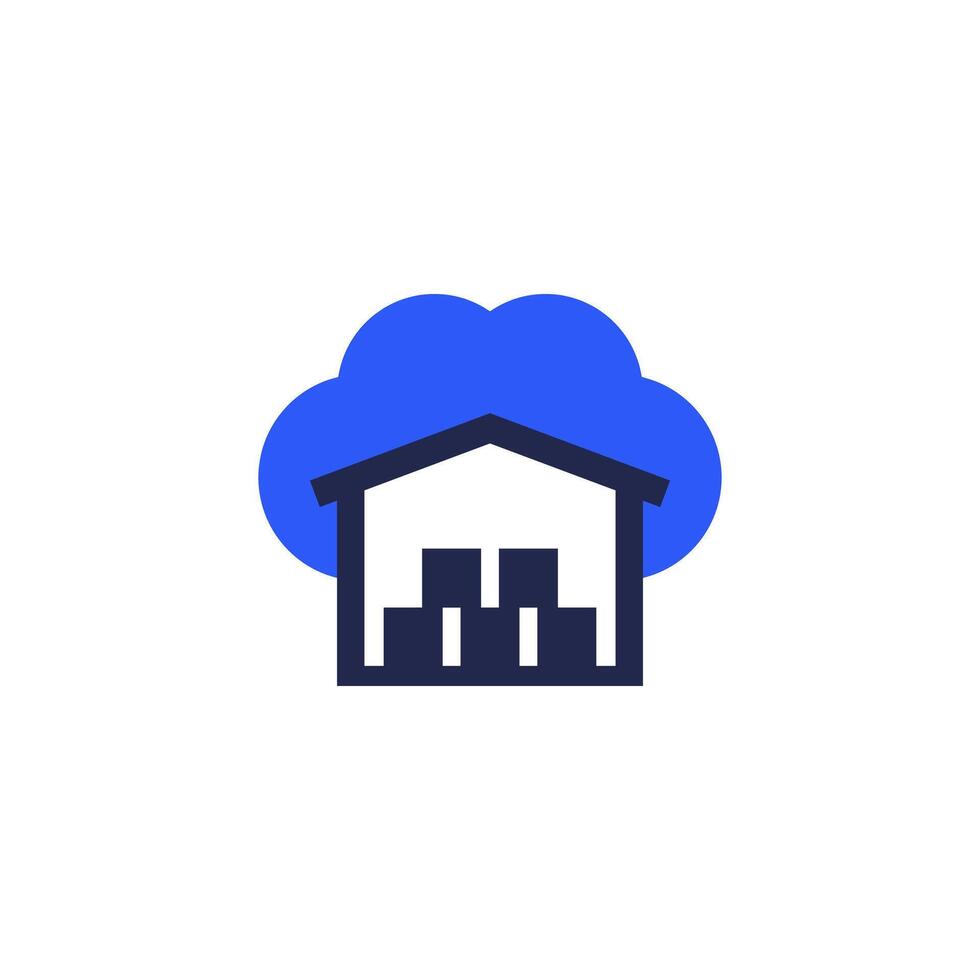 Cloud platform for warehouse icon vector