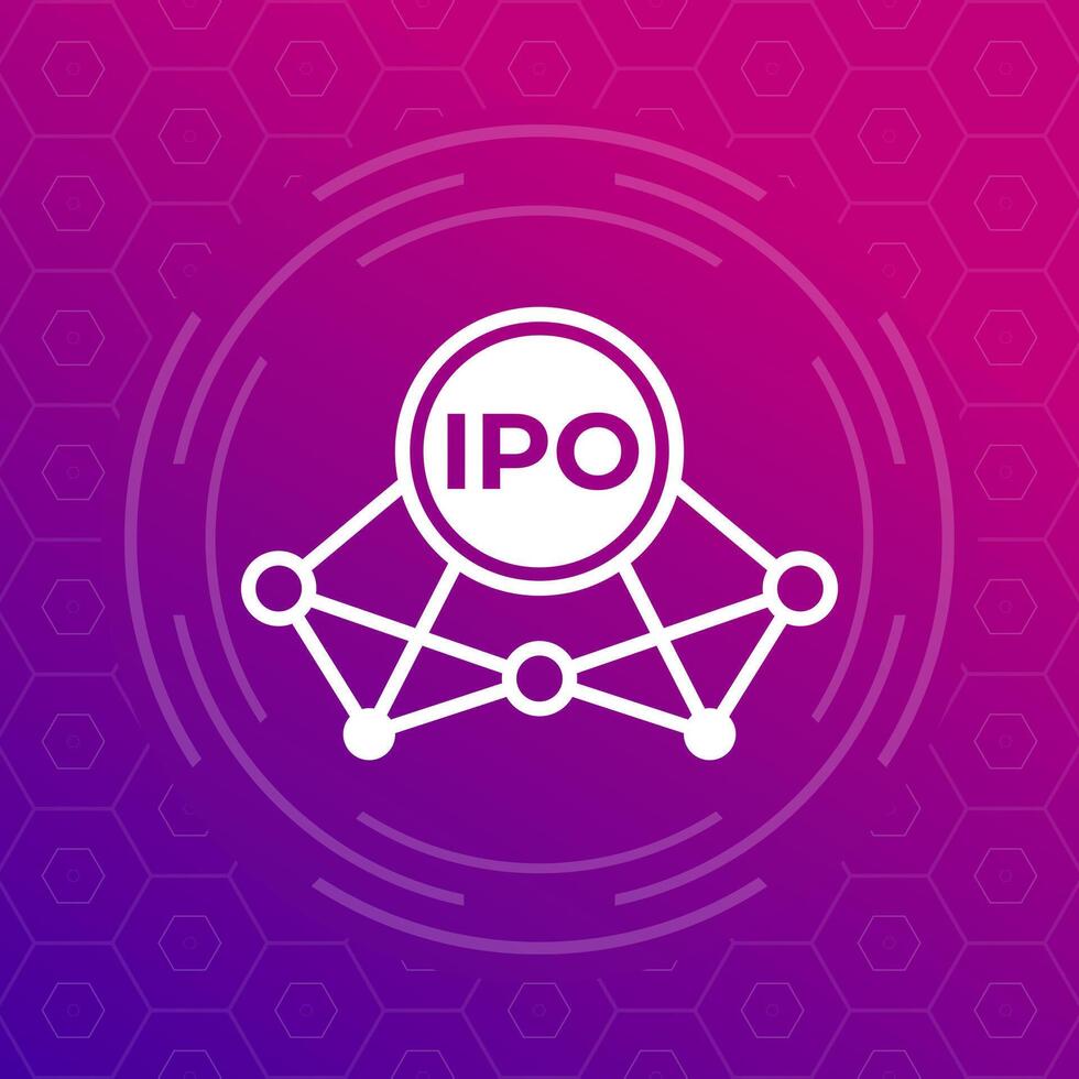 IPO icon, Initial public offering vector