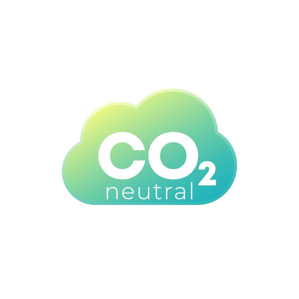 carbon neutral icon, co2 neutrality design vector