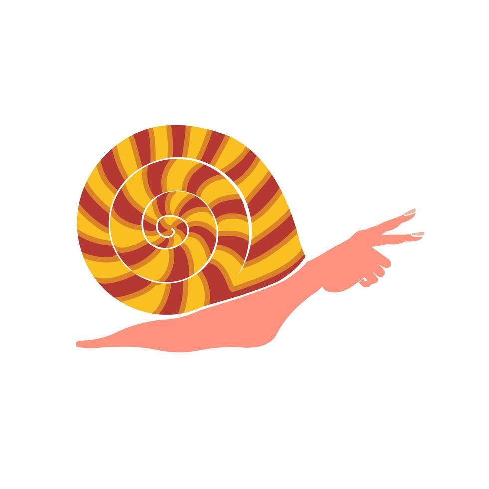 Human hand in the form of a snail. vector