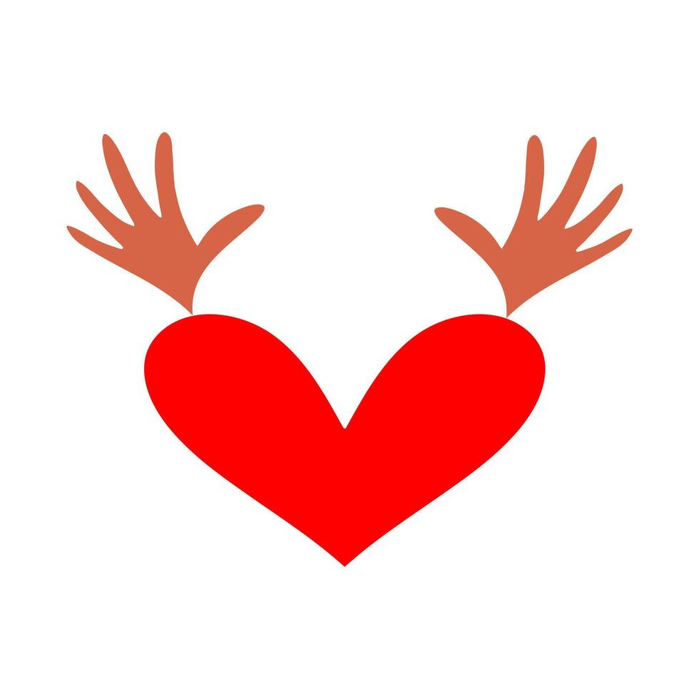 Heart icon is a heart with outstretched arms vector