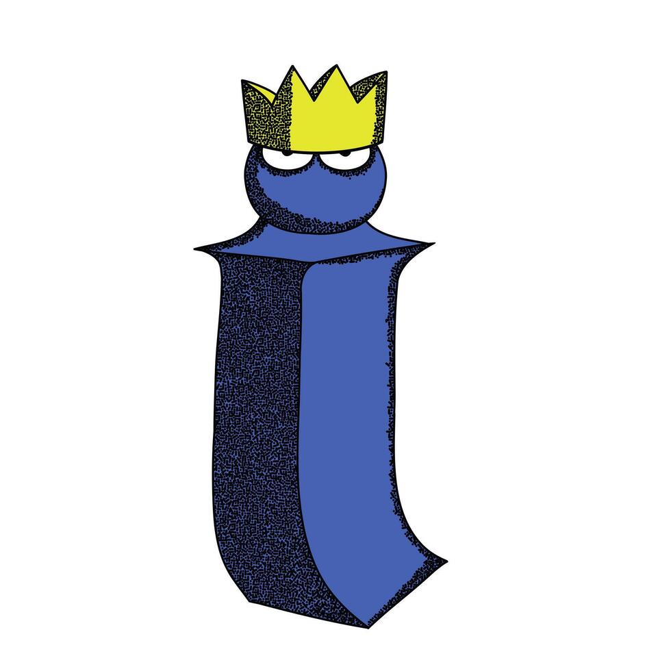 Letter I in the crown, a metaphor for self-love and selfishness. vector