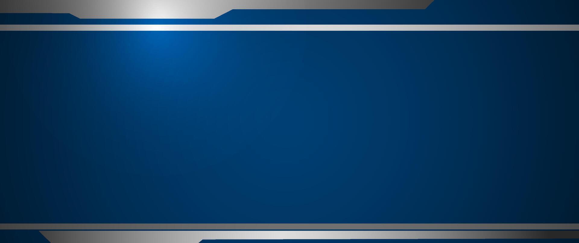 Abstract metallic shape, grey metal, line, light effect on dark blue gradient color for wallpaper background. Illustration modern graphic design, technology concept, futuristic background vector