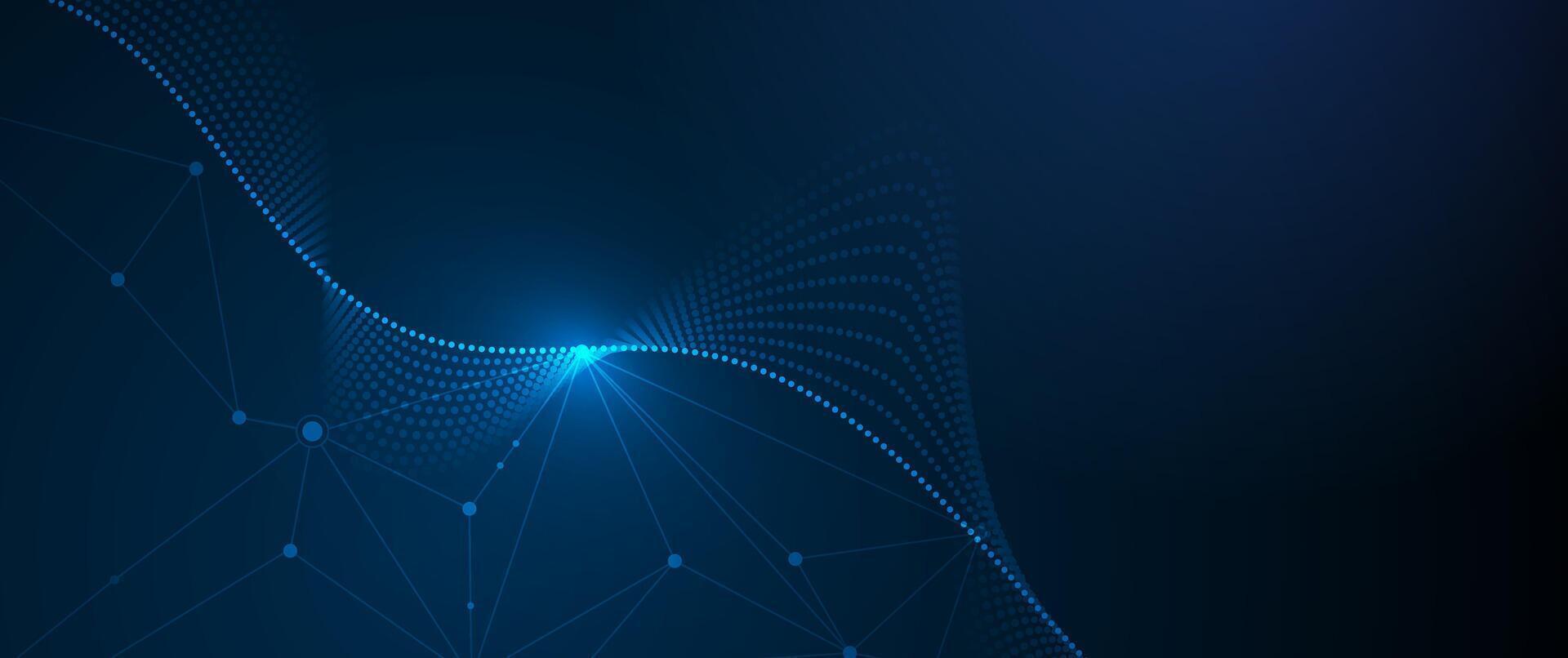 Digital datum, molecule background. Big Data, hi tech technology, light line design. Illustration modern network datum system, cyber space, communication internet, futuristic connection concept vector