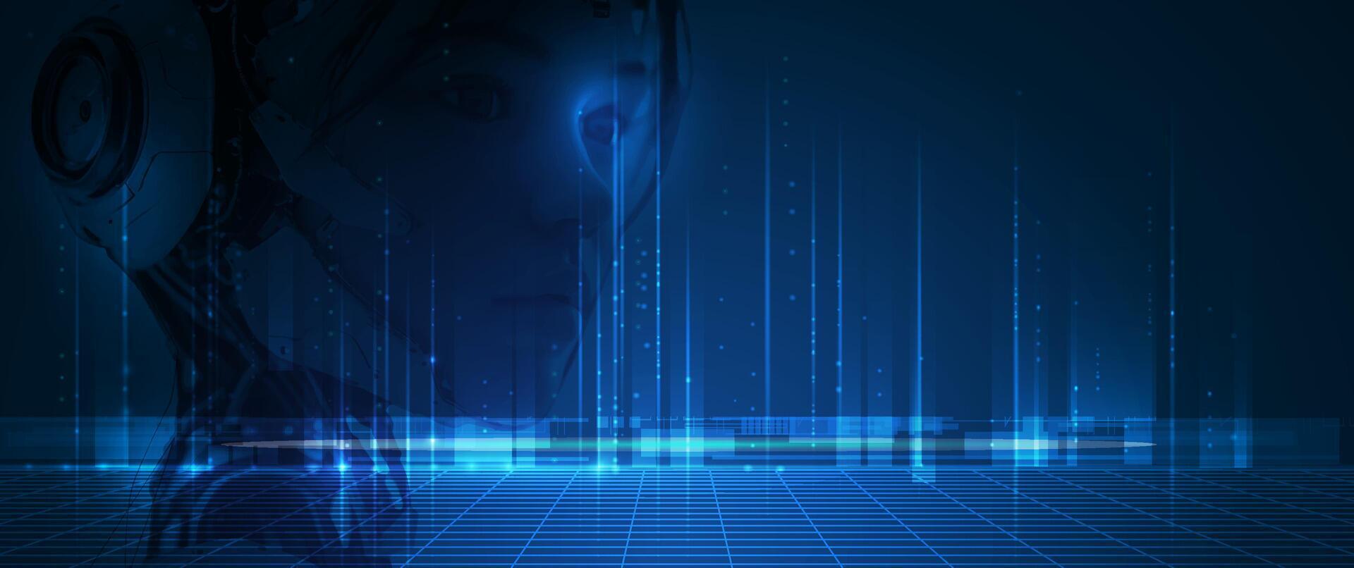 Abstract modern technology futuristic, AI Artificial Intelligence concept. Cyber Big Data, digital data, datum communication, innovation on hi tech future, cyberspace design for background vector