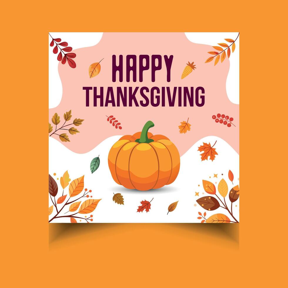 Happy thanksgiving template thank you poster vector