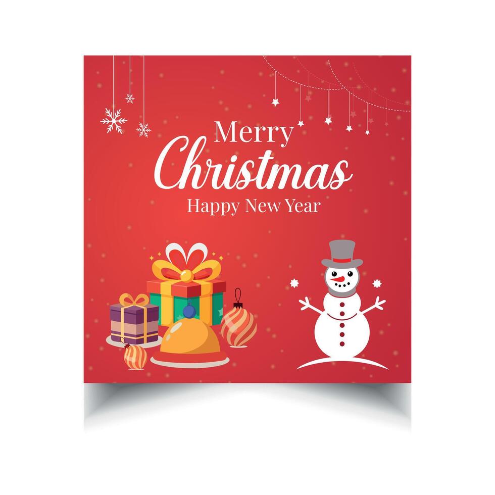 Merry christmas social media post template vector