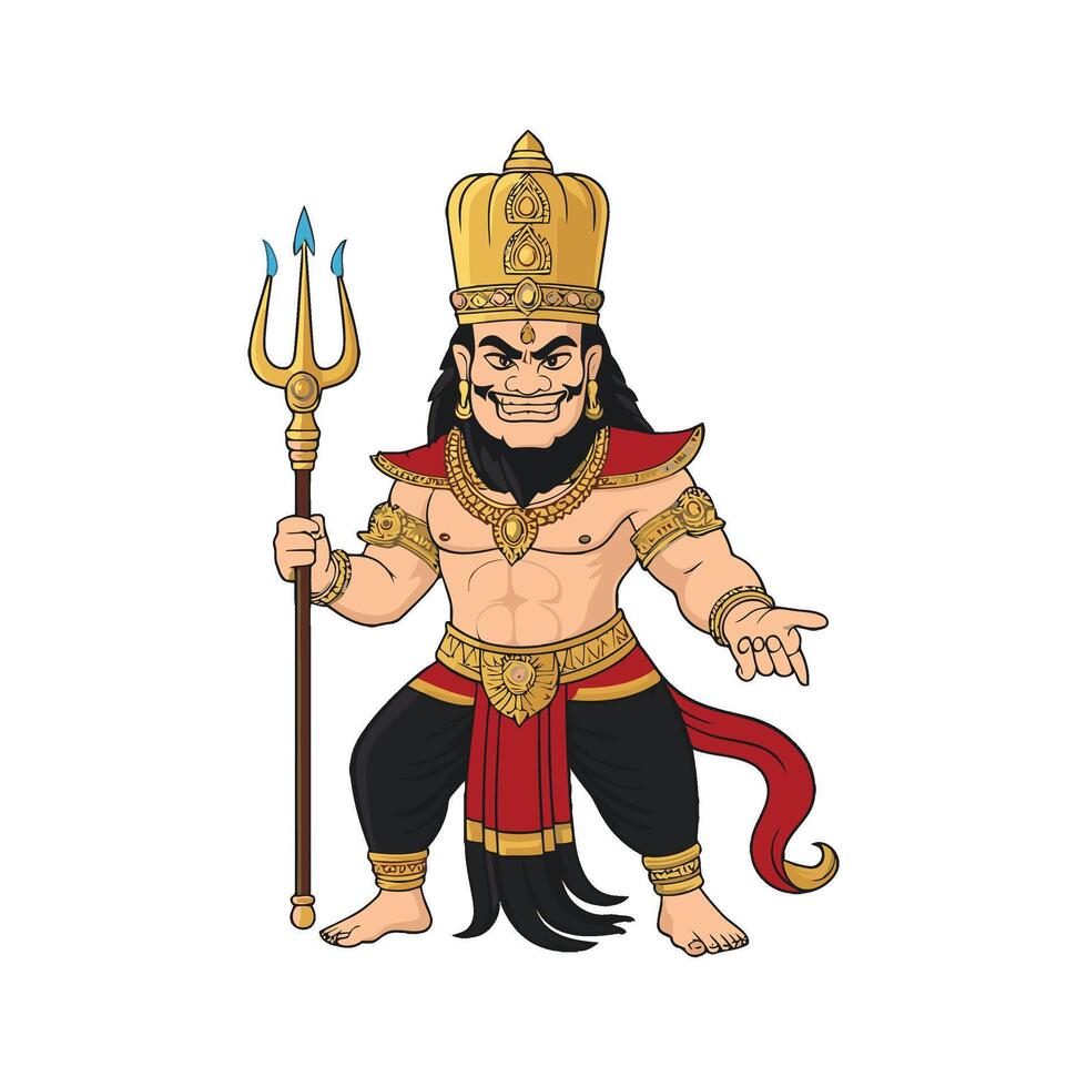 Lord shiva, the lord of the gods, is holding a trident vector
