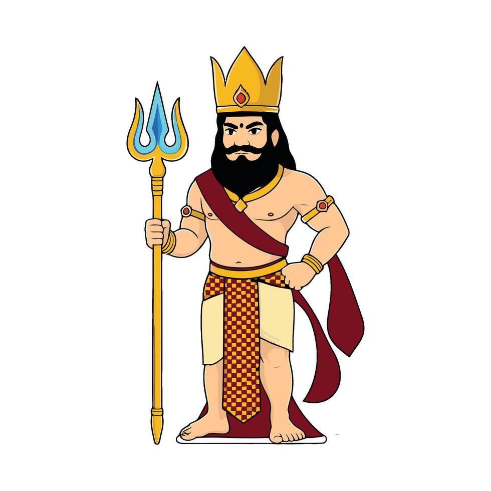 Lord shiva, the god of wisdom, is depicted in a cartoon style vector