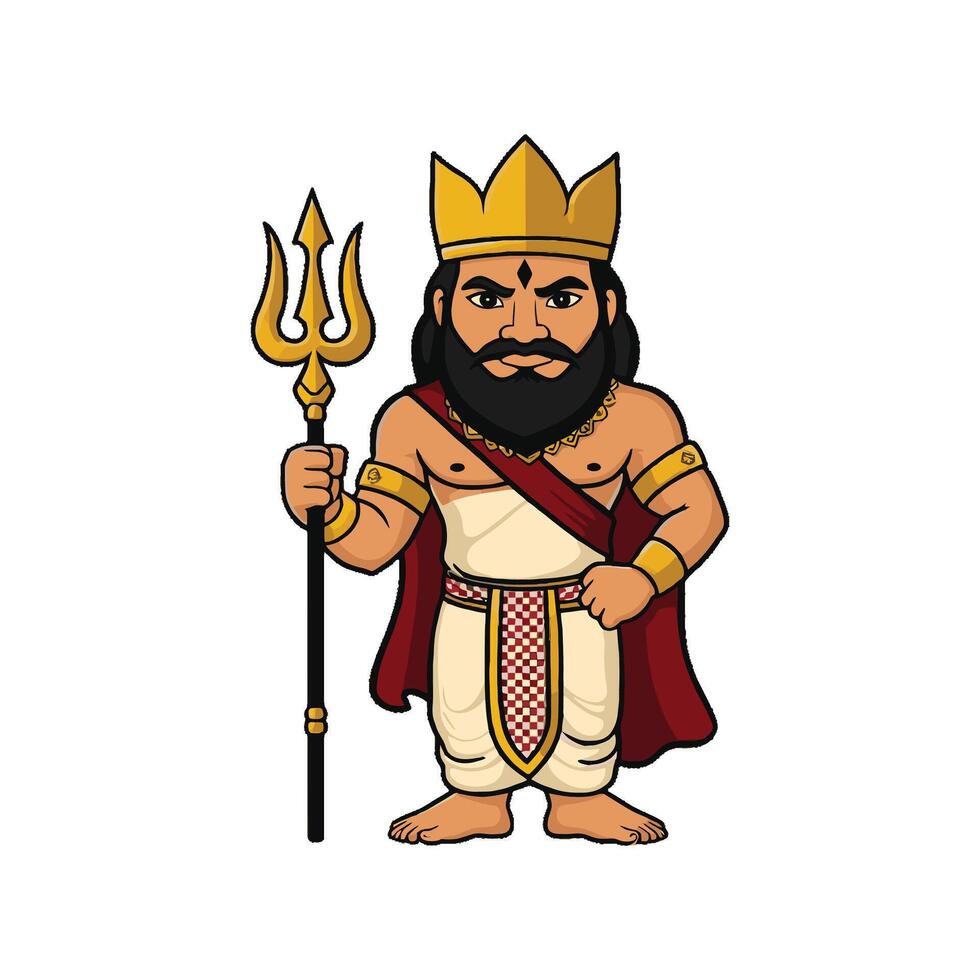 Lord shiva, the lord of death, is holding a trident vector