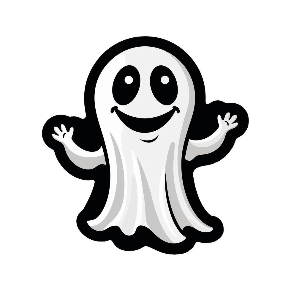 A cartoon ghost with a big smile vector
