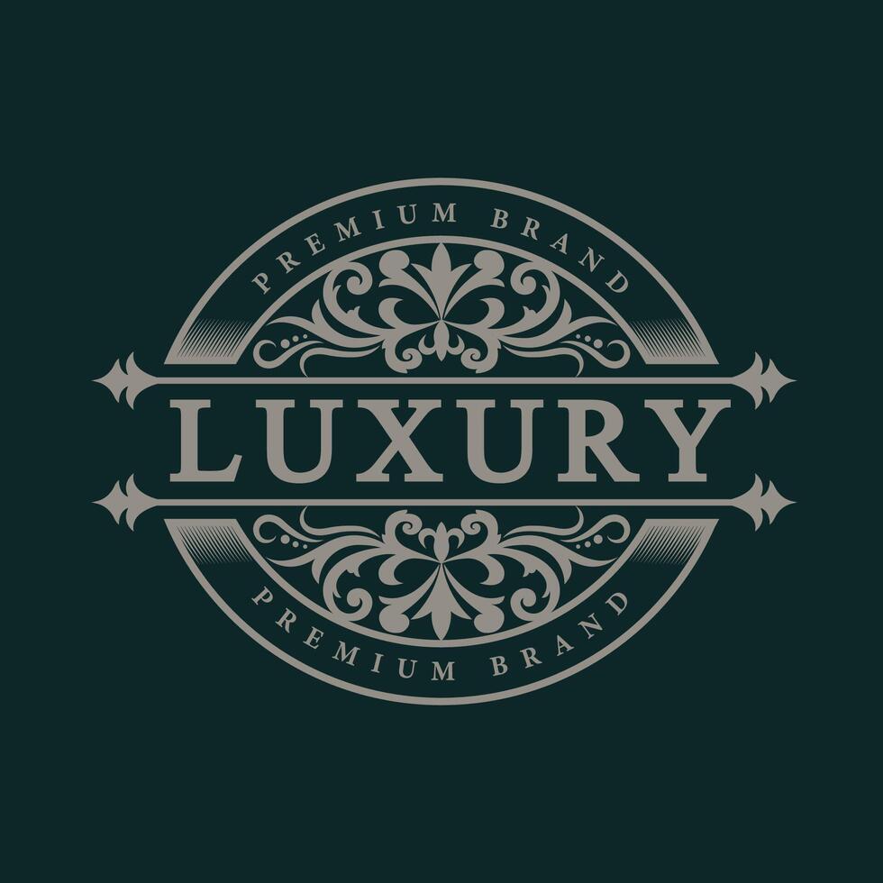 Luxury premium vintage logo showing class and style vector