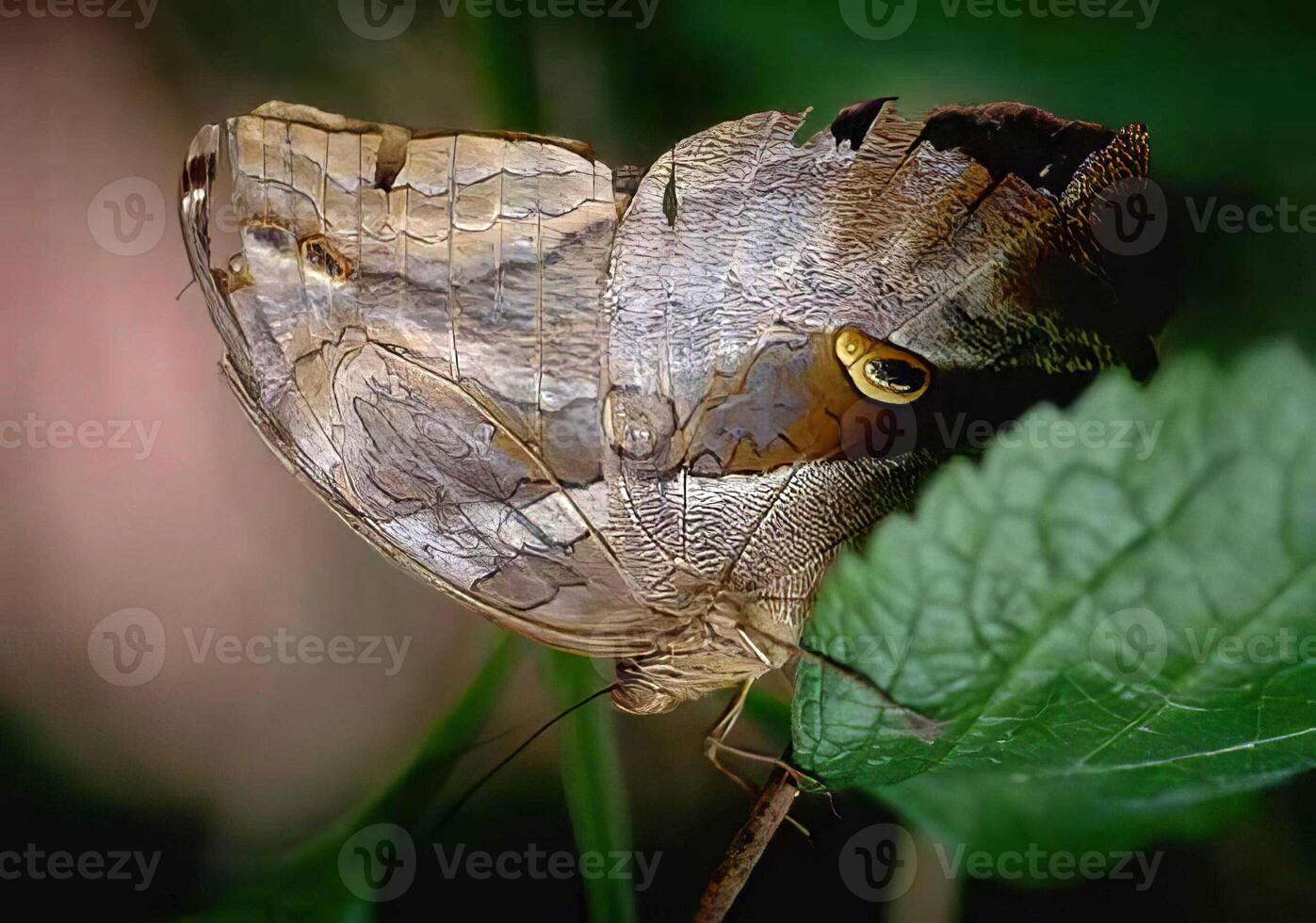 Colorful Butterfly on a Leaf in a Garden Setting photo