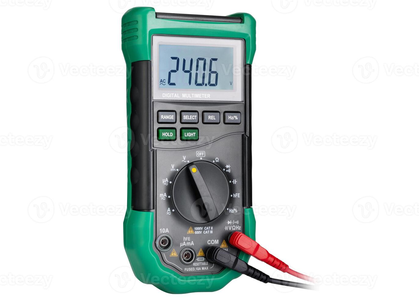 Digital Multimeter Close Up with Probes Connected photo