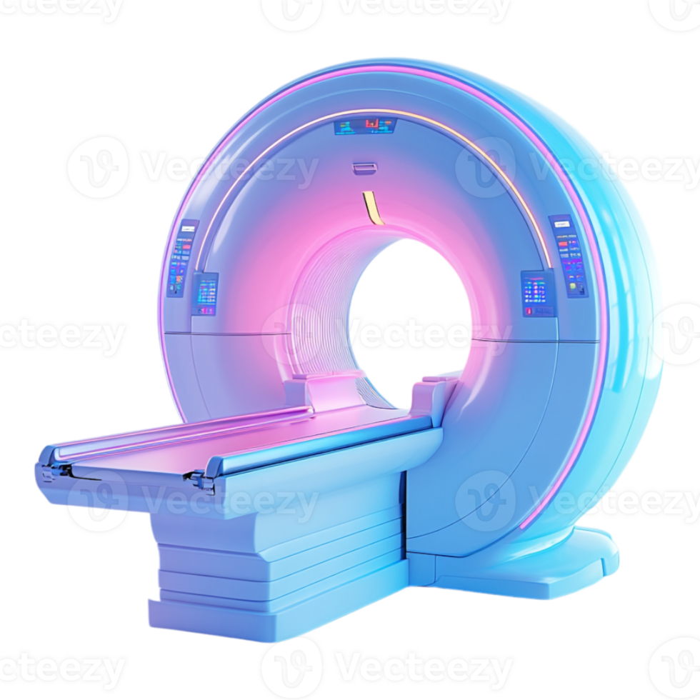 A mri machine is shown in a dark room png