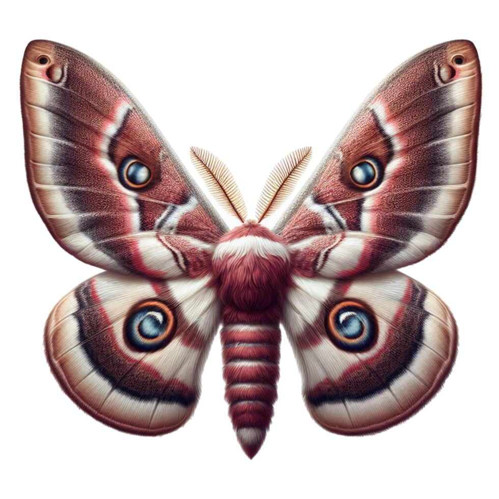 a moth with large eyes and a large head png