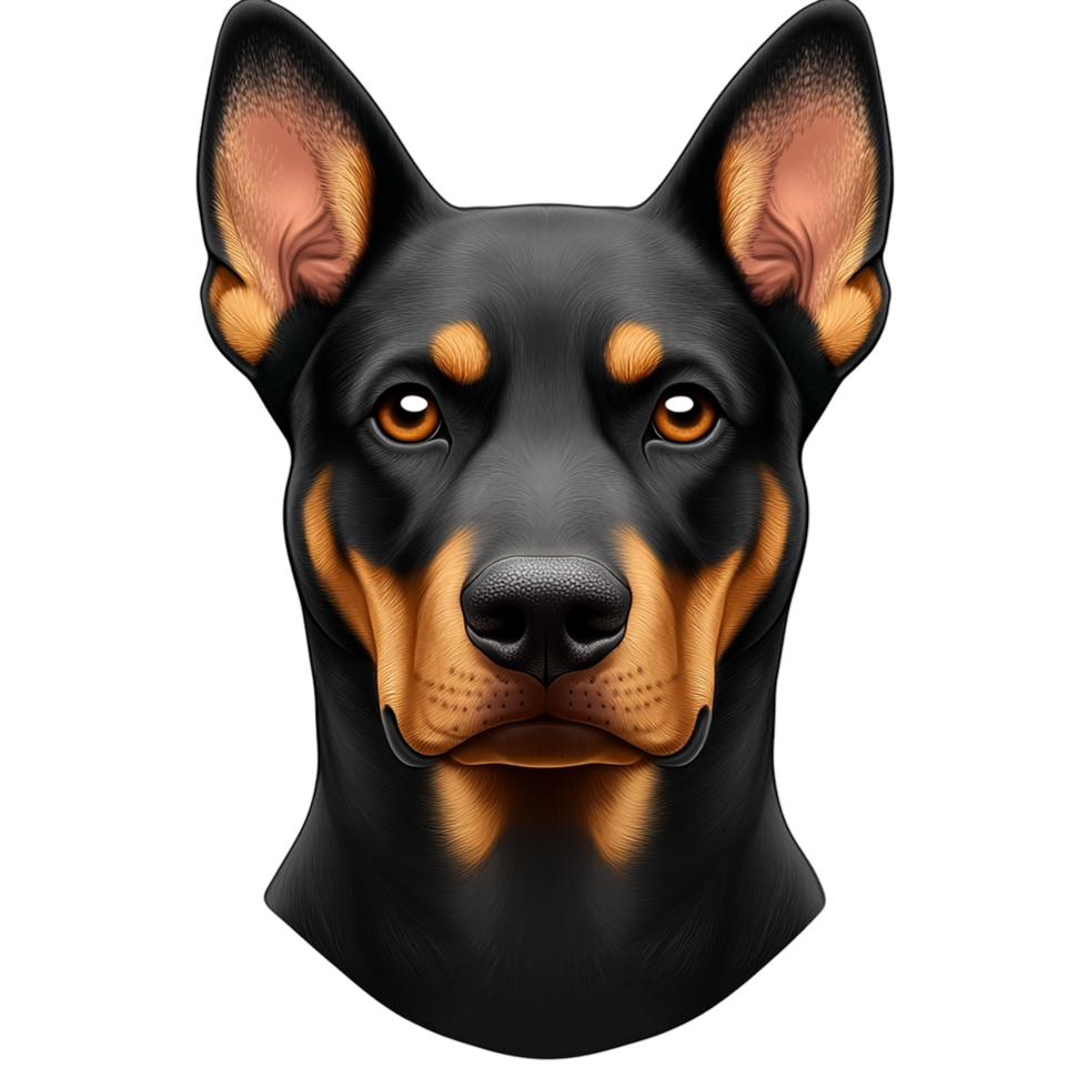 a dog head with a black and tan color png