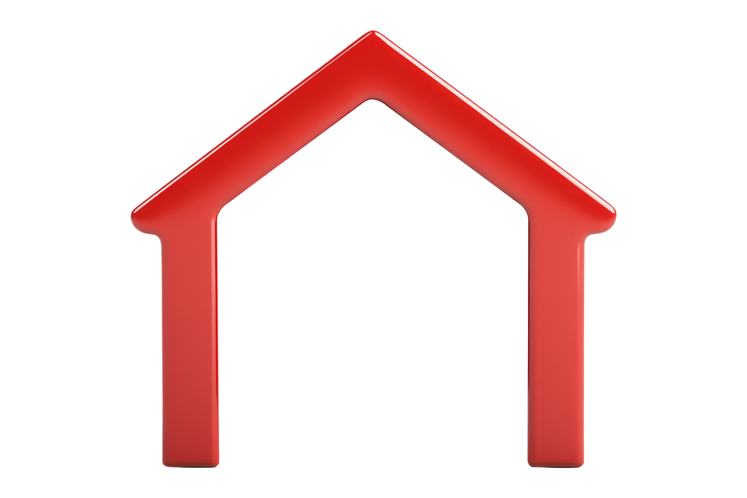 Creative red house icon digital space graphic design minimalist style modern concept png