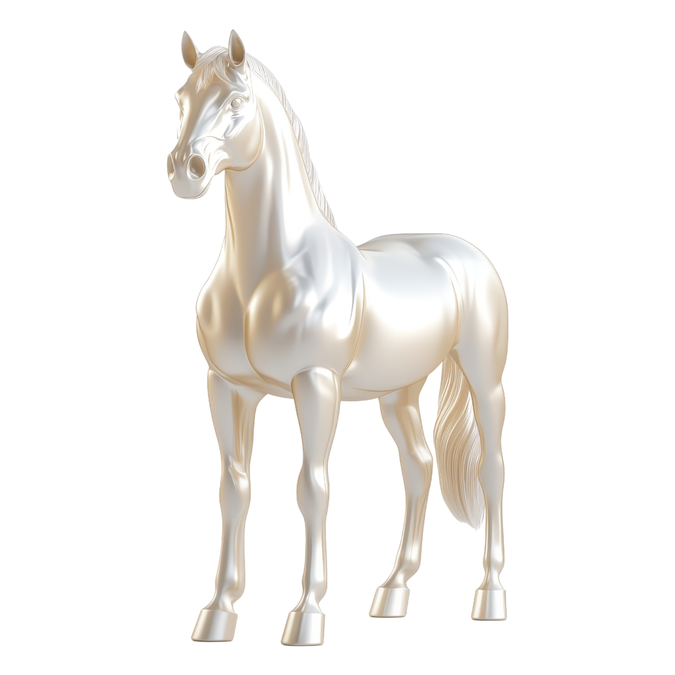 Majestic white horse figurine artistic display home decor studio environment elegant concept png
