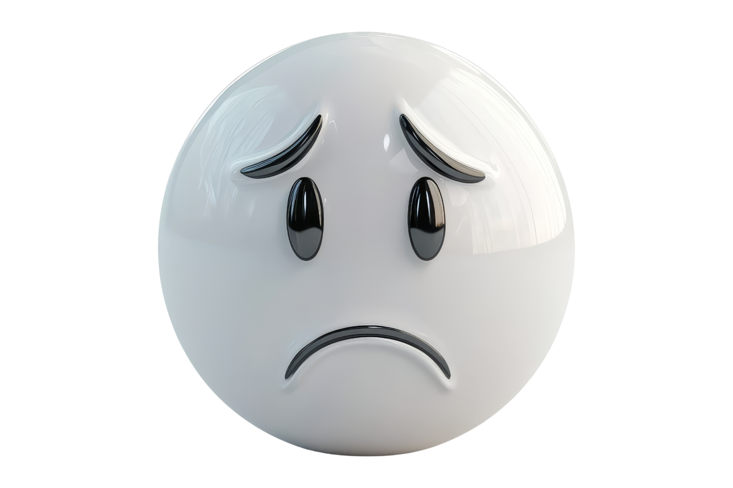 Emotional expression with sad face emoji digital art online environment conceptual design png