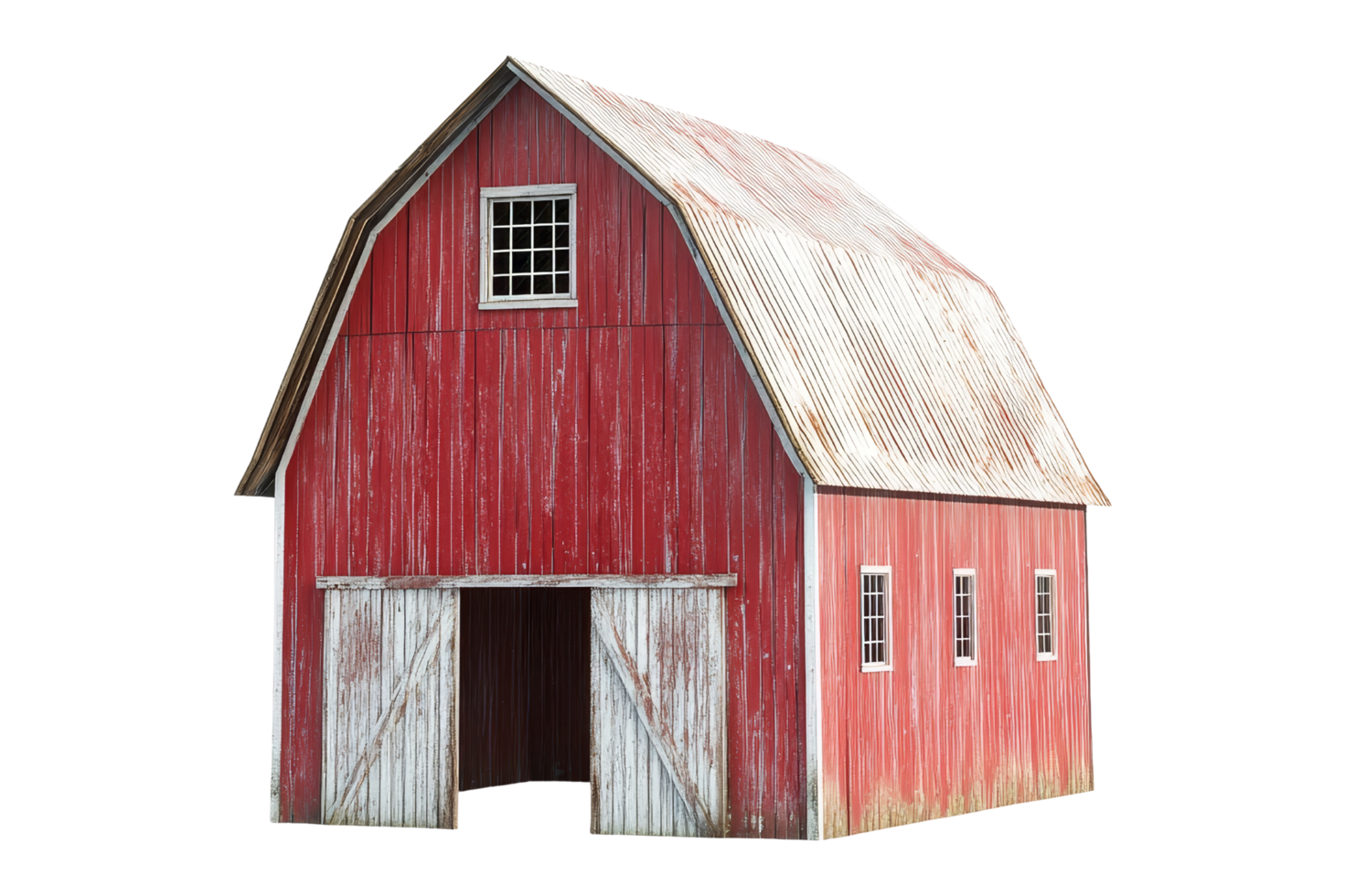 Rustic red barn structure in rural setting architectural photography outdoor view nature png
