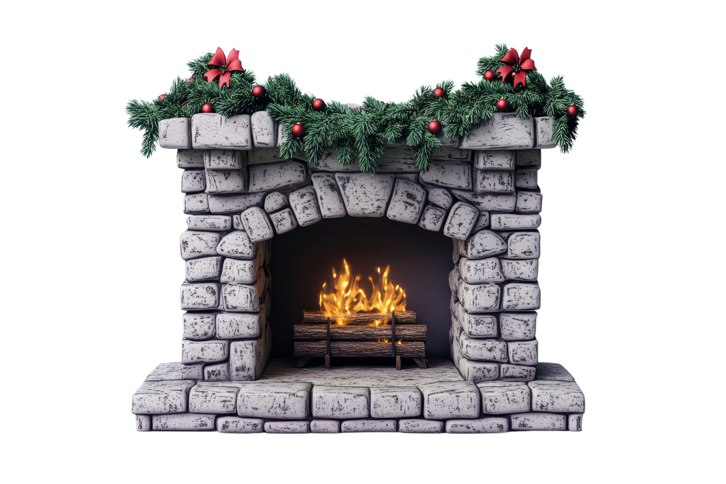 Festive holiday fireplace decoration cozy living room interior design warm atmosphere seasonal vibes png
