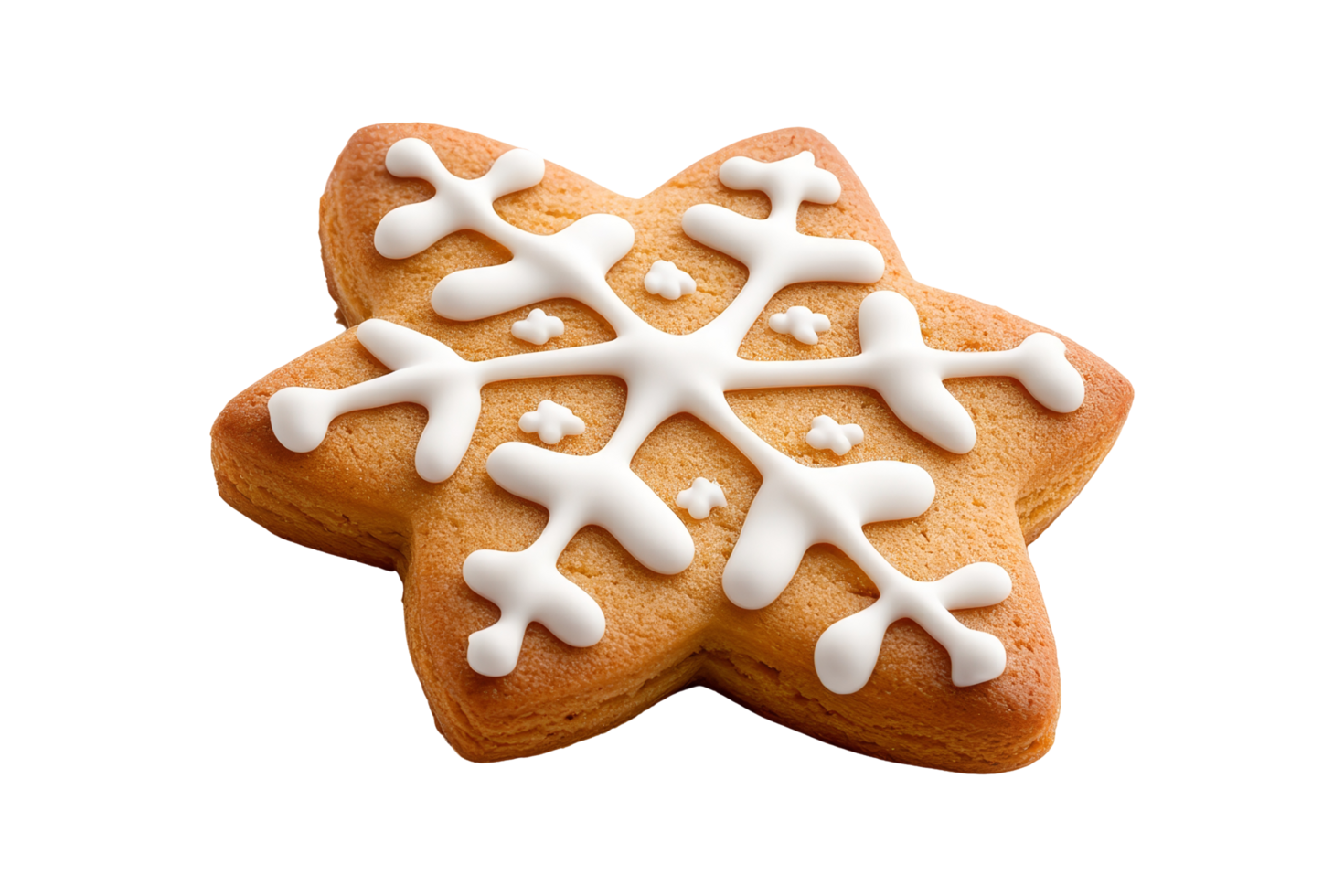 Holiday baking gingerbread snowflake cookies isolated background festive treats cheerful concept png