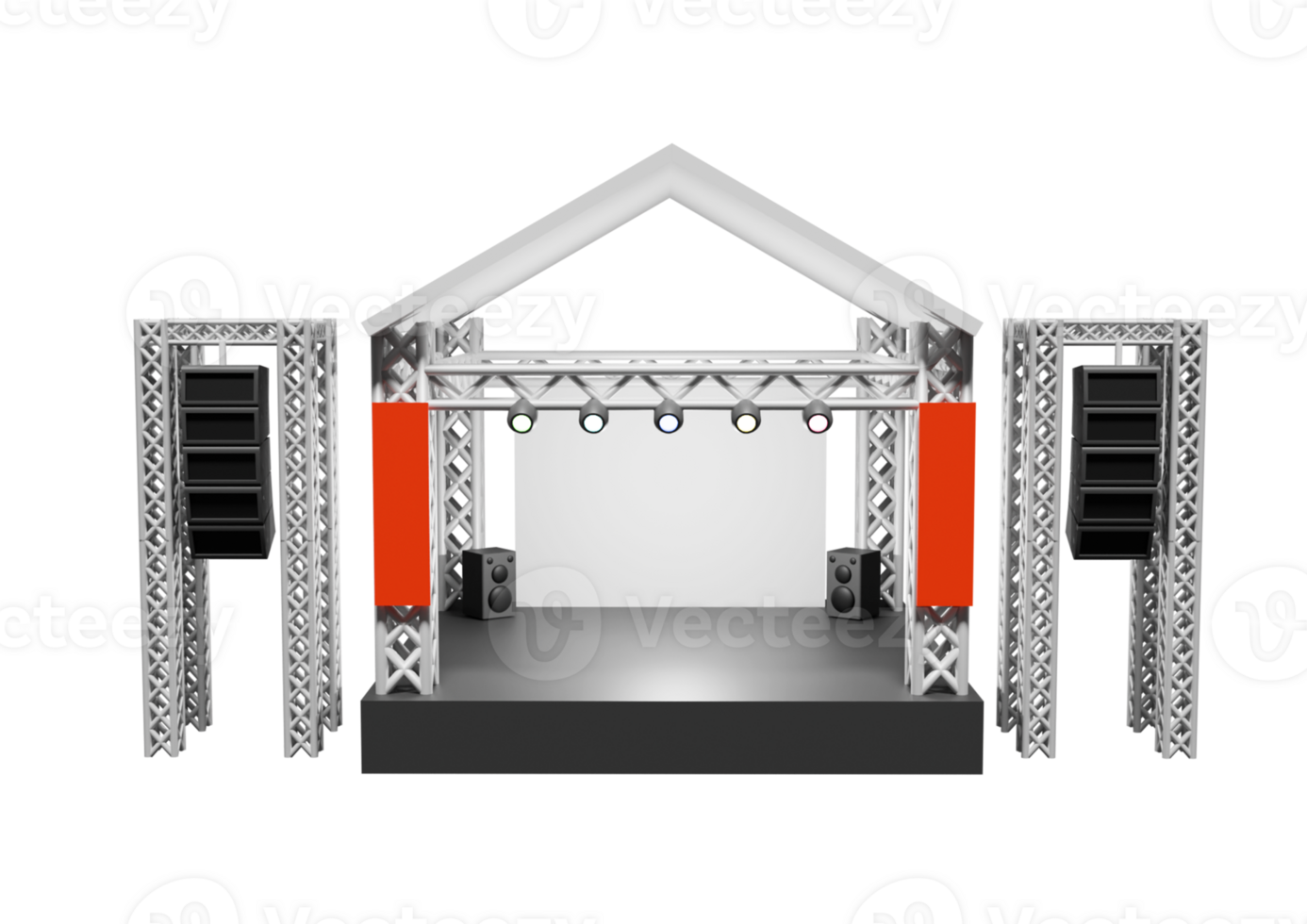 a 3d stage for event or exhibition complete with speaker png
