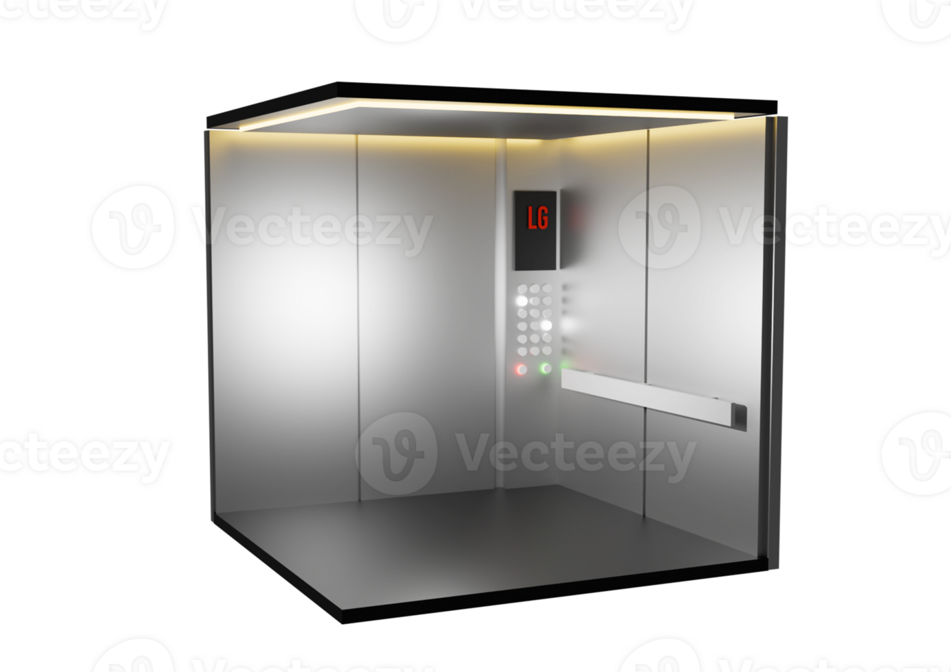 An elevator with a light on the door png