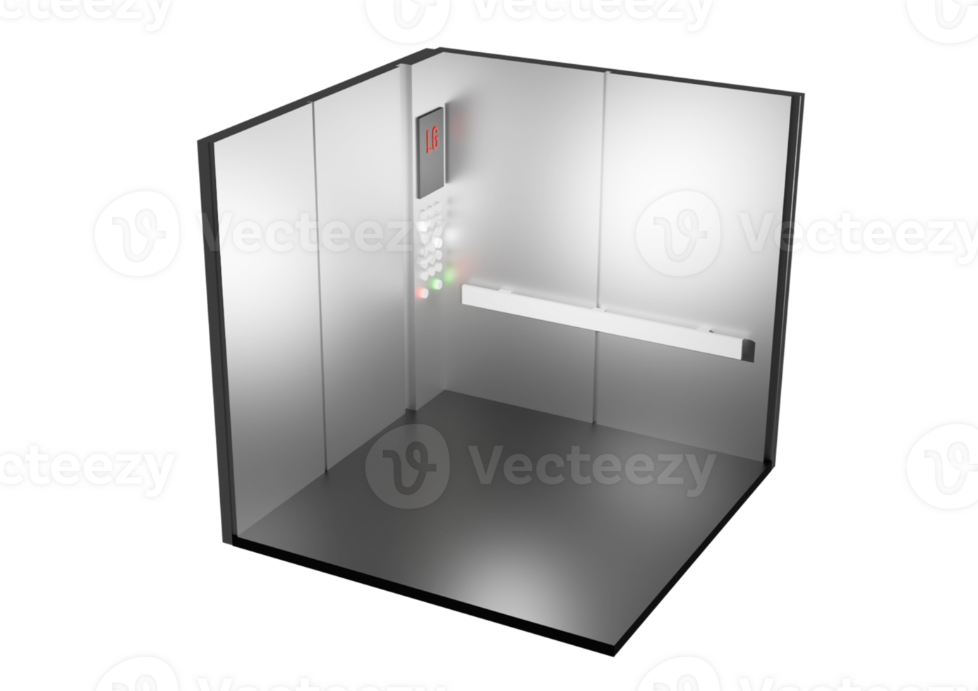 A white elevator with a door open png