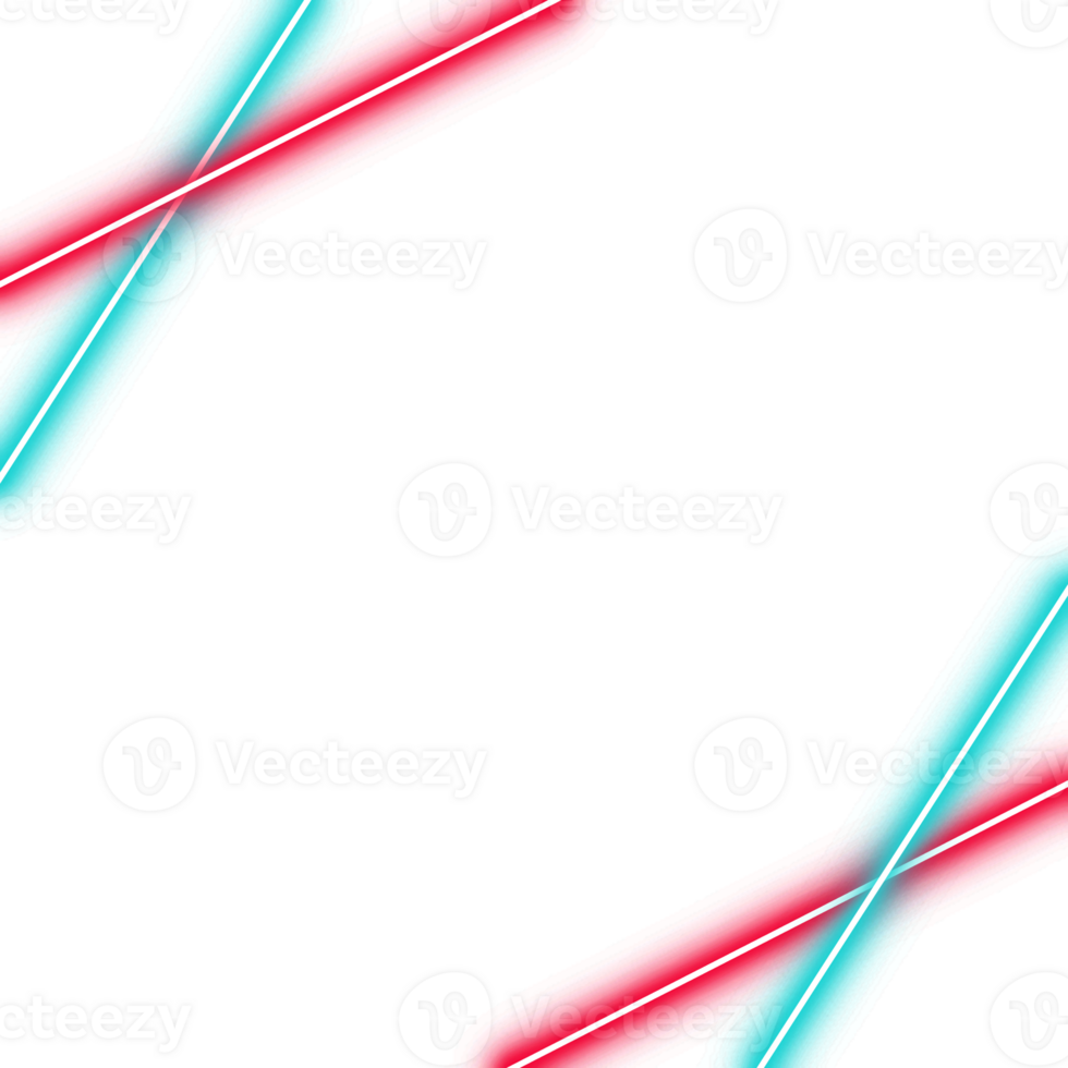 Neon light line. Neon Light border frame. Neon light effect. outline border with space for text png