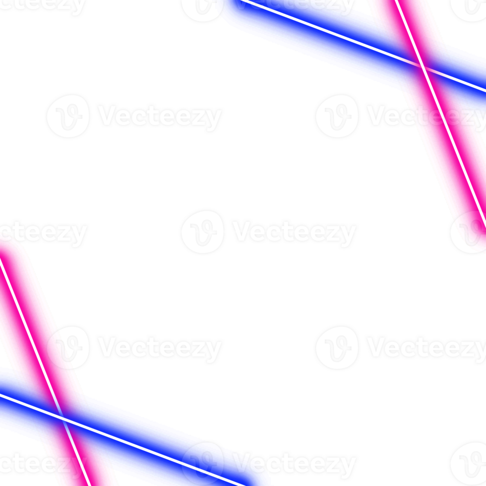Neon light line. Neon Light border frame. Neon light effect png