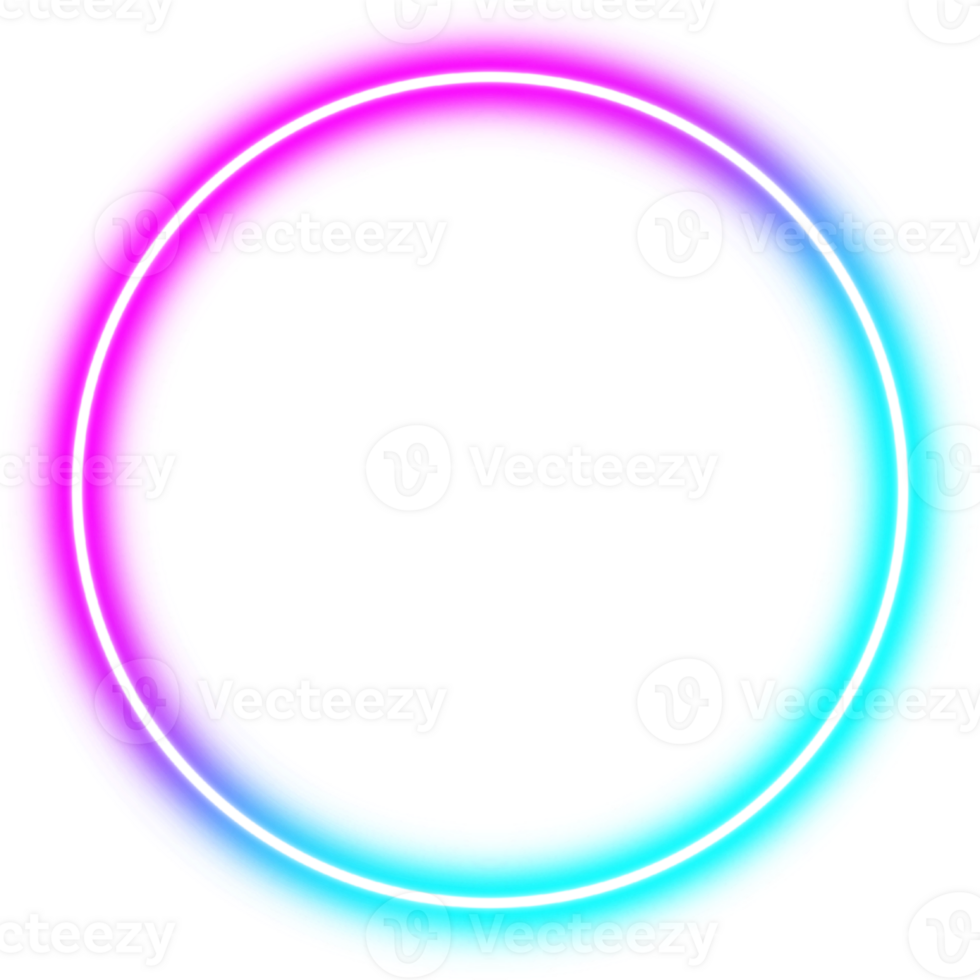 Neon ring light two tone. Outline circle neon light. png