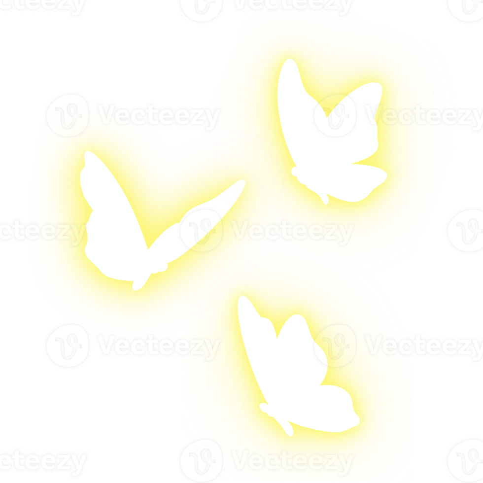 Neon LED Light,Butterfly glow light, A flock of butterflies, firefly png