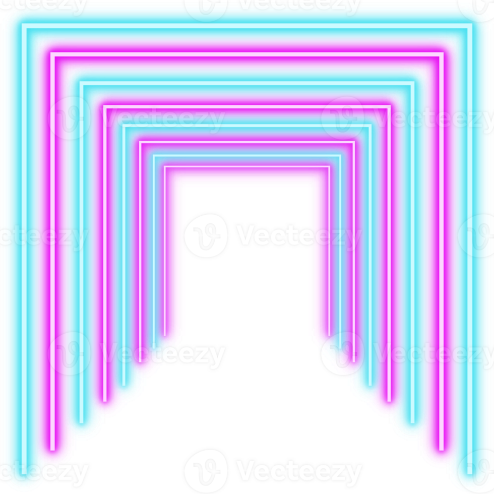 Neon light effect. Neon tunnel layers png