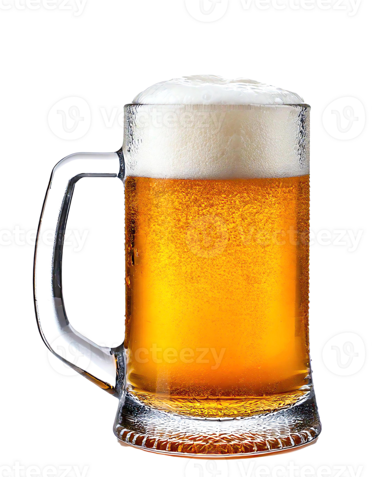 A refreshing mug of golden beer with frothy foam on top, perfect for relaxation. png
