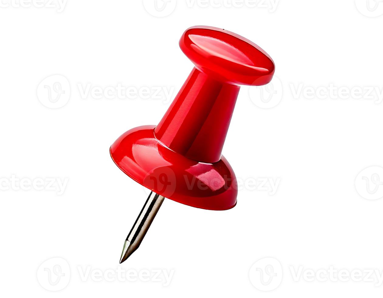 A vibrant red pushpin on a clean background, ideal for marking important notes. png