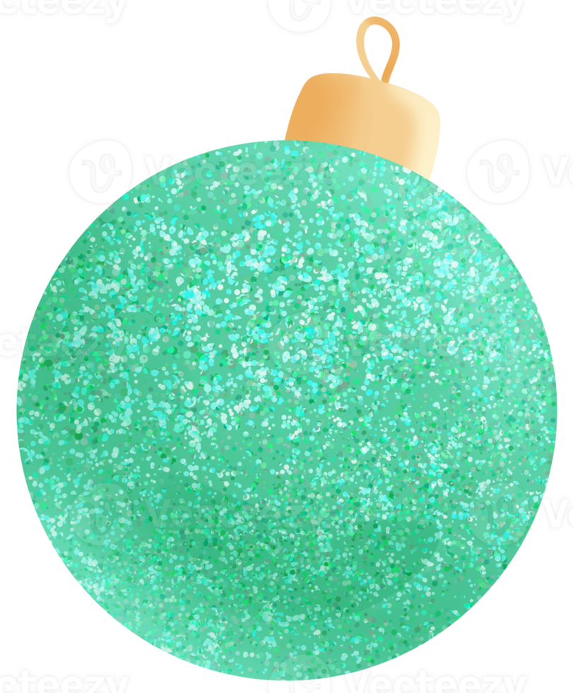 Green Ball Glitter Chrismas decoration clipart holiday ornaments hand draw illustration transparent with Background Remover png