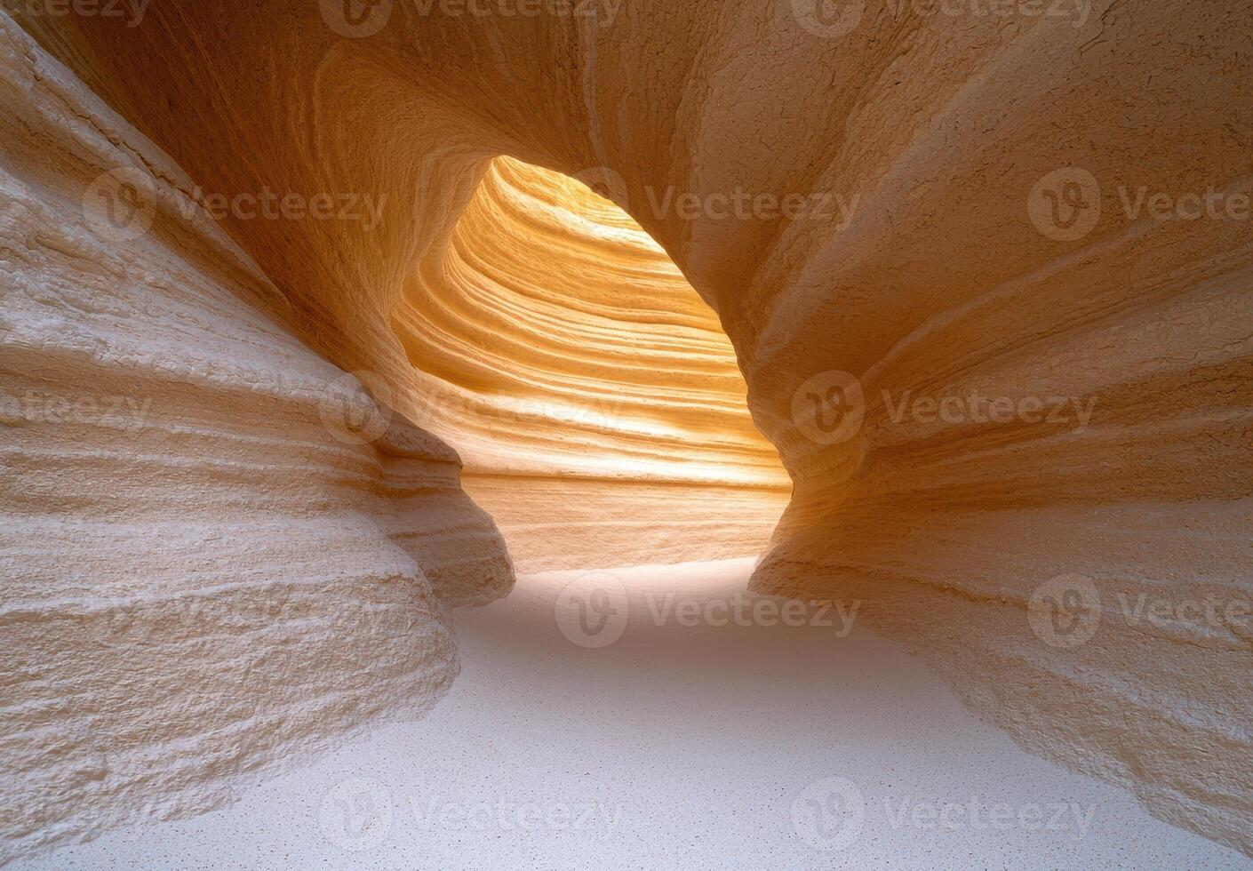 Glowing sandstone cave interior photo